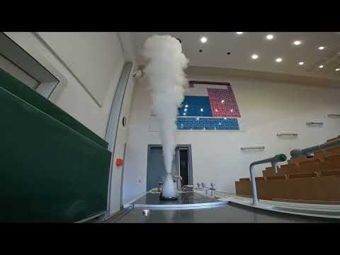 049HG Reaktion von H2O2 u. Braunstein / Reaction of H2O2 & manganese dioxide / Reacción H2O2 y MnO2