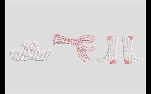 Western Christmas Machine Embroidery Design: Cowboy Hat, Boots, Bow Digital File, 5 Sizes - Etsy