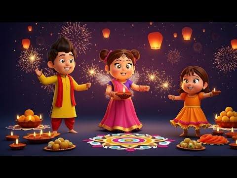 Happy Diwali Rhyme | दीवाली आई 🎆 Kids Song | Hindi Cartoon Song for Children