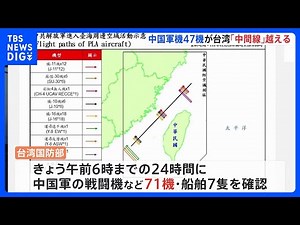 中国軍戦闘機など71機がけさまでの24時間で台湾周辺に飛来 過去最多か 台湾国防部｜TBS NEWS DIG