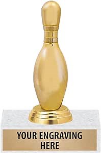 Crown Awards Bowling Trophies - 6" Gold Bowling Pin Tournament Trophy