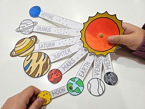 Solar System Model Coloring, DIY Kids Paper Crafts, Kids Coloring, Space STEM Activity, Planetary Order, Homeschool Montessori Astronomy - Etsy UK