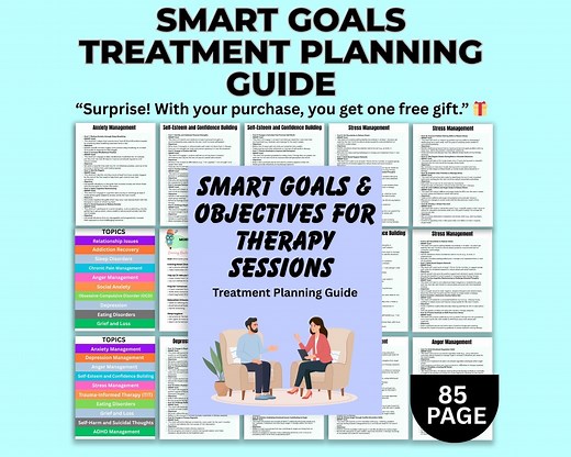 SMART Goals & Objectives for Therapy Sessions — Treatment Planning Guide, Progress Notes, Therapist Resource Bundle - Etsy