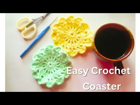 How to Crochet a Flower Coaster | Easy Beginner Tutorial 🌸☕