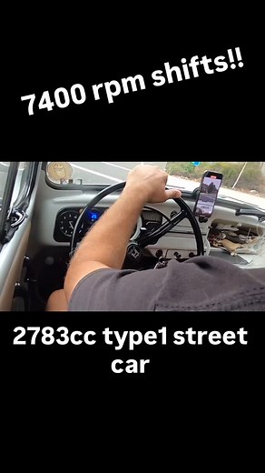 114K views · 1.9K reactions | Getting up to speed up hill with 2 people in the car. Gotta love the torque this engine throws down. E85 and 13.5 to 1 with all the good parts from a 86mm marine crank to 54 x 39 titanium valves to Carillo rods and pistons. Car gets driven all over the place. Gear calculator shows rpm drops between gears. Showing the tach is correct. #happy #sunday | King VW | Facebook