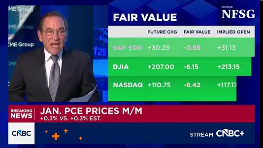 Fourth-quarter GDP revised down to just 0.7% growth; January core inflation was 3.1%