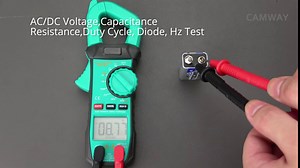 CAMWAY Digital Clamp Meter,Square Wave Output Clamp Meter,600A TRMS 6000counts Amp Meter,DC/AC Current AC/DC Voltage NCV Continuity Capacitance Resistance Frequency Diode Hz Test Multimeter