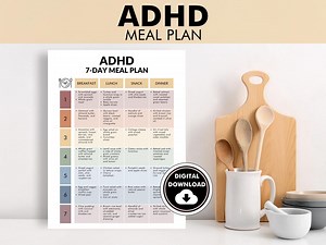 ADHD Meal Plan PDF, ADHD Meal Plan for Adults or Kids, Printable Guide, Helps You Menu Plan for Attention Deficit Hyperactivity Disorder - Etsy