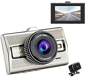 Dual Dash Cam 1080P FHD DVR Car Driving Recorder 3" LCD Screen 170°Wide Angle, G-Sensor, WDR, Parking Monitor, Loop Recording, Motion Detection,Zinc Alloy Materials