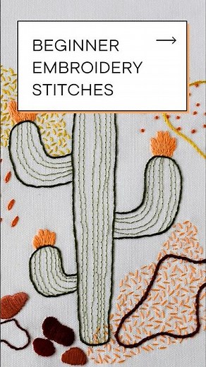 Learn Easy Cactus Embroidery 🌵 #diyembroidery