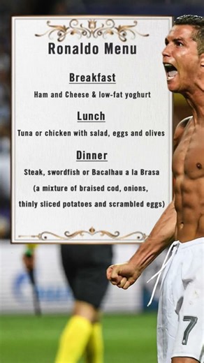 Ronaldo's daily routine menu #cr7 #diet #messi #cristianoronaldo