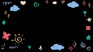 Hand drawn of abstract cute doodle scribble border background animation.