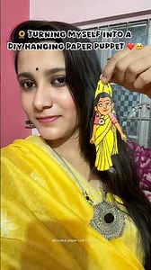 Turning myself into a Hanging Paper Puppet ✂️👀 #diy #paperpuppet