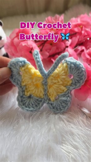 DIY Crochet Butterfly 🦋 | Easy 5 min Craft | Absolute beginners #crochet #diy #knittig #viral #short