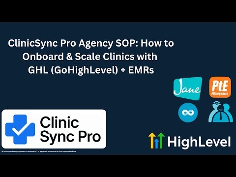 ClinicSync Pro Agency SOP: How to Onboard & Scale Clinics with GHL + EMRs