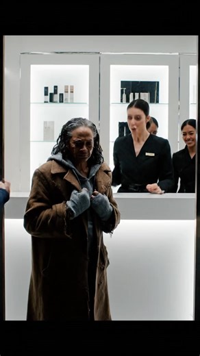 No one noticed her at first. That was the point. She stood across the street from the salon for a full minute, watching her reflection in the glass. Tangled hair. Torn shawl. Dirt smudged across her hands and face. The disguise was convincing enough to make people look away—and that made her smile. Inside the salon, everything screamed money. Marble floors. Crystal lights. Women laughing softly while stylists worked on perfect hair that would never know hunger or cold. She stepped forward. The b