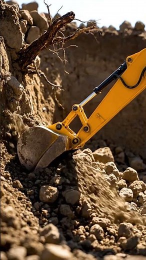 Powerful Excavator Digging Dirt! 🚧 Heavy Machinery in Action