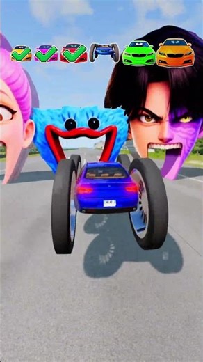 Big & Small Cars vs Rumi X Huggy X Jinu #beamng #kpop