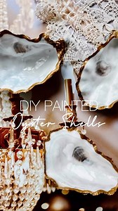 Erin | Cathedrals & Cafes on Instagram: "DIY Painted Oyster Shell Dish 🦪 ✨ We’ve been loving having oysters at home, and I decided not to let the beautiful shells go to waste! **Be sure to clean and sterilize your oyster shells and let them dry completely before painting** Supplies: -acrylic clear gloss paint -acrylic metallic gold paint -two small paint brushes -paper plate How to DIY: 1. Squeeze a little of your gold paint onto your paper plate (about a dime size amount). Using one of your pa
