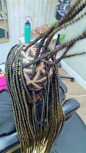 Triangle Parting Knotless Box Braids Waist Length
