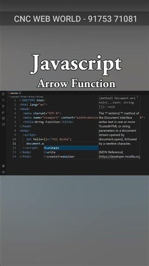 Javascript - Arrow Function #frontendcourse #coding #computer