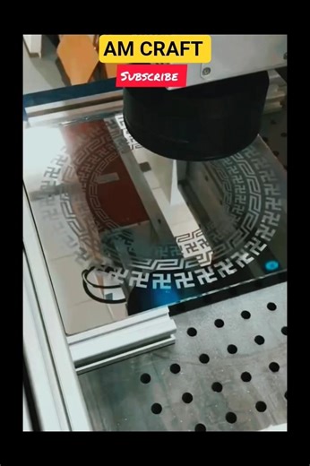 Fiber laser engraving process on a back lit LED mirror#mirrorwork#viral