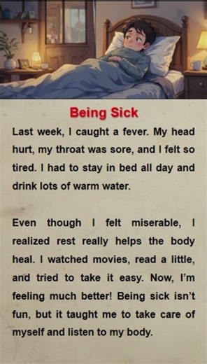Being Sick #shorts #english #englishmerl #englishreading #englishgrammar #education