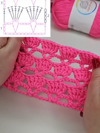 Crochet pattern column shell stitch #crocheting #viralvideos #crochet #croche #craft #howto #diy #scarf #blanket