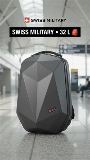 Swiss Military 32L Hard Shell Laptop Backpack | Diamond Cut ABS Travel Backpack 🎒🔥