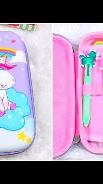 ASMR Unicorn Pencil Box | Unicorn Pencil Case | Unicorn Compass Box | Unicorn Pouch |Cute Stationery