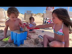 Relaxing Music & Kids Playing at the Beach | Calming Video for Children