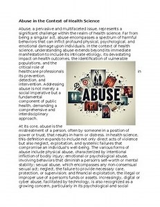Abuse Health Worksheet for Sub-Plan or Classwork & Homework