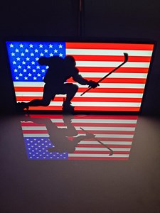 USA Hockey Flag 3D Printed LED Light *canadian Made* - Etsy Canada