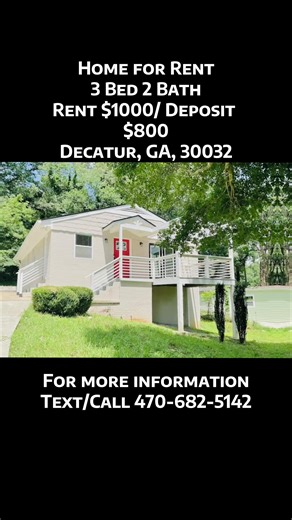 🚨🏡 HOT RENTAL ALERT IN DECATUR, GA! 🏡🚨 Looking for an affordable home with space, comfort, and a pet-friendly vibe? This beautiful 3 bedroom, 2 bathroom home located in the heart of Decatur might be exactly what you’ve been searching for! Whether you’re a family needing extra space, roommates looking to split rent, or anyone wanting a peaceful place to call home, this property checks all the boxes. ✨ Property Features: 🛏️ 3 Spacious Bedrooms 🛁 2 Full Bathrooms 🐶 Pets Friendly – your furry
