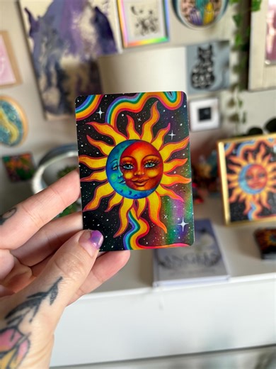 Sun & Moon Holographic Sticker - Etsy
