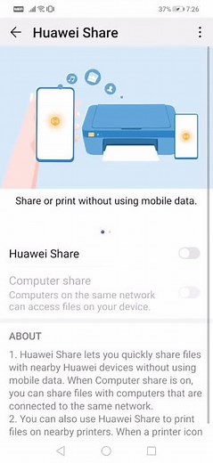 How to enable Huawei share