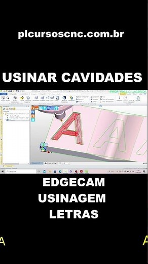 Usinagem letras no Edgecam #cnc #usinagem #cam #programacaocnc