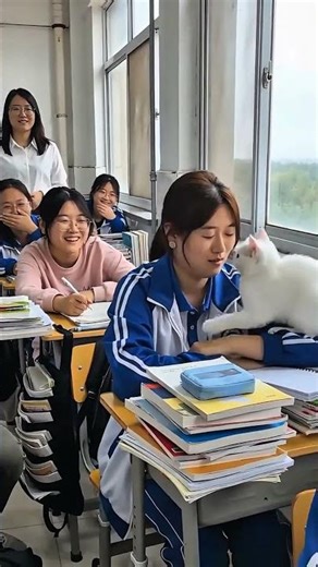 The Cat Alarm Clock 😄Sleep in class… and a cat might wake you up instead of an alarm! #shorts