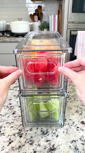 These stackable drawers are perfect for organizing and storing produce, snacks, and more! | Planted in the Kitchen