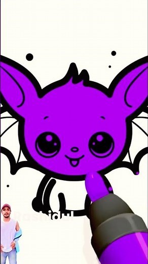 Cute Purple Bat Animation 🦇💜 | Cartoon Shorts