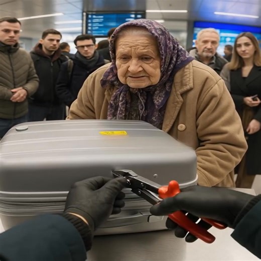 During the baggage check of an elderly woman, a security officer...