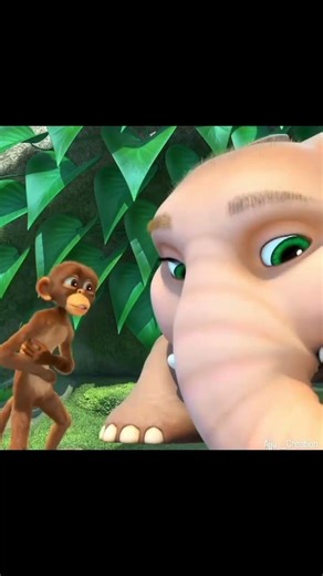 #cartoon monkey and trunk#