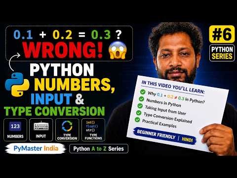 0.1 + 0.2 = 0.3? WRONG! 😱 Python Numbers, Input & Type Conversion | #6 #python