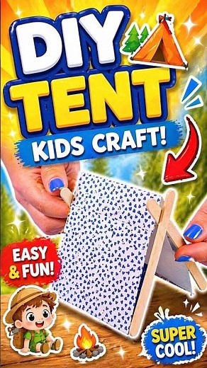 Easy Camping Tent Craft for Kids ⛺ Popsicle Stick DIY #diy #craft #craftyfun #kids
