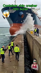 Container ship crashes into a pier #fblifestyle #aiartwork #AICreativity #hilightseveryonefollowers #credittotherightfulownerofthisvideo | Idol J-Ar