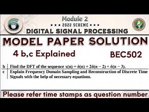 6.Digital Signal Processing (DSP) Model Paper Solution Q4 b,c 5th Sem ECE 2022 Scheme VTU BEC502