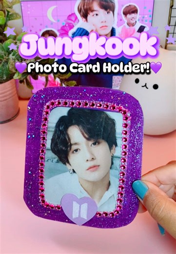 💜Jungkook Photo Card Holder request DIY! #kpopdiy #jungkook #bts #jungkookbts #photocardholder