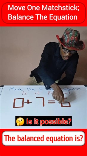 Puzzle game challenge! This is matchstick puzzle challenge. Move one matchstick to balance the equation. #puzzle #games #QuizChallenge | Puzzle Master