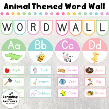 Editable Animal Themed Word Wall – A–Z Alphabet Printables