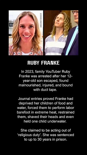 True Crime Story Time 🖤 | In August 2023, Ruby Franke—a once-popular family vlogger behind the YouTube channel 8 Passengers, where she showcased life with her six... | Instagram